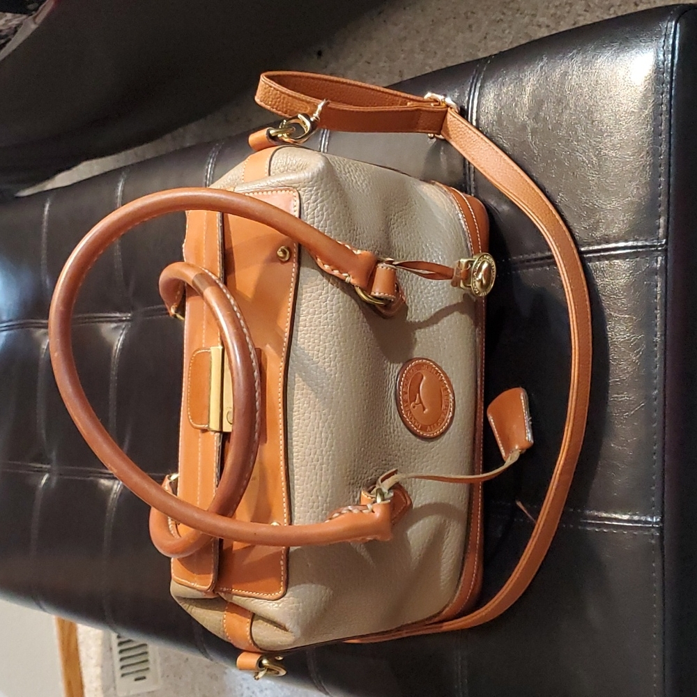 Vintage brown Dooney and Burke medicine bag satchel.
